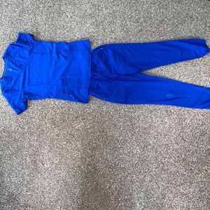 electric blue scrub set